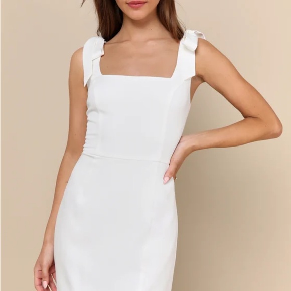 Lulu's White Tie-Shoulder Mini Dress - Picture 4 of 14